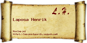 Laposa Henrik névjegykártya